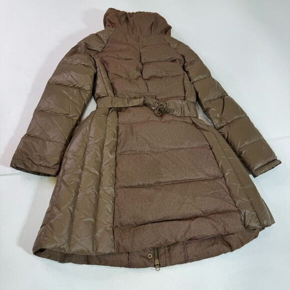 Artka Crazy in Life Coat Womens Medium Brown Tan Puffer Faux Fur Pockets Belt - Picture 10 of 13